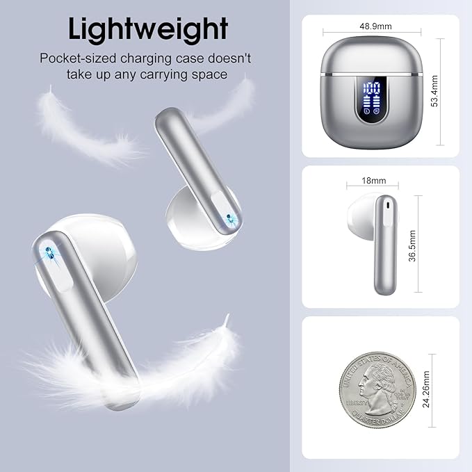 Wireless Earbuds, 40H Ultralight in-Ear Buds, IP7 Waterproof Earphones - Image 7