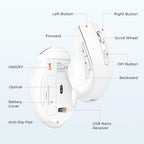 MEETION White Wireless Keyboard and Mouse, 2.4G USB Receiver Plug-and-Play - Image 5