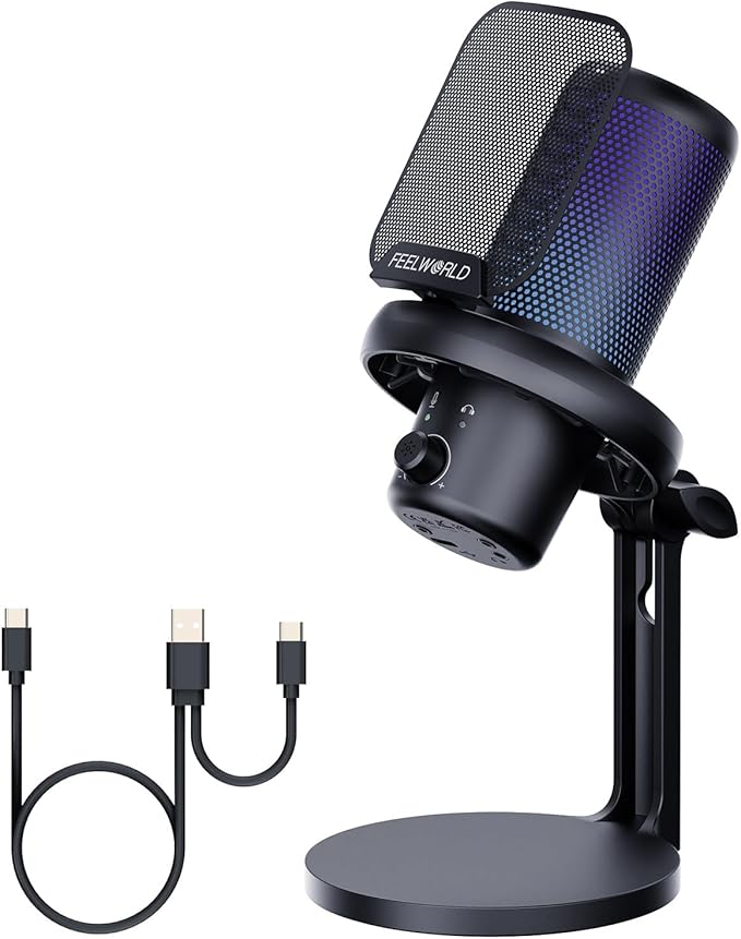 FEELWORLD VM1 Gaming PC USB Microphone Condenser Mic by Feelworld