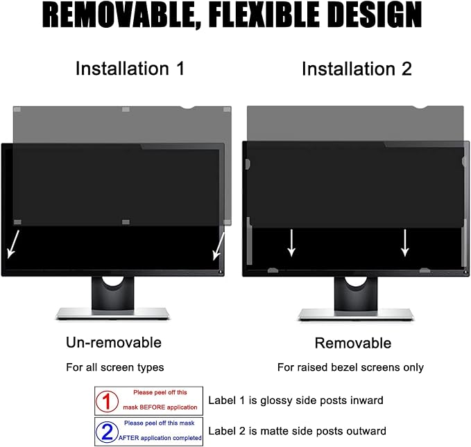 Computer Privacy Screen 24.5 Inch Removable Privacy Shield Anti Glare Monitor - Image 2