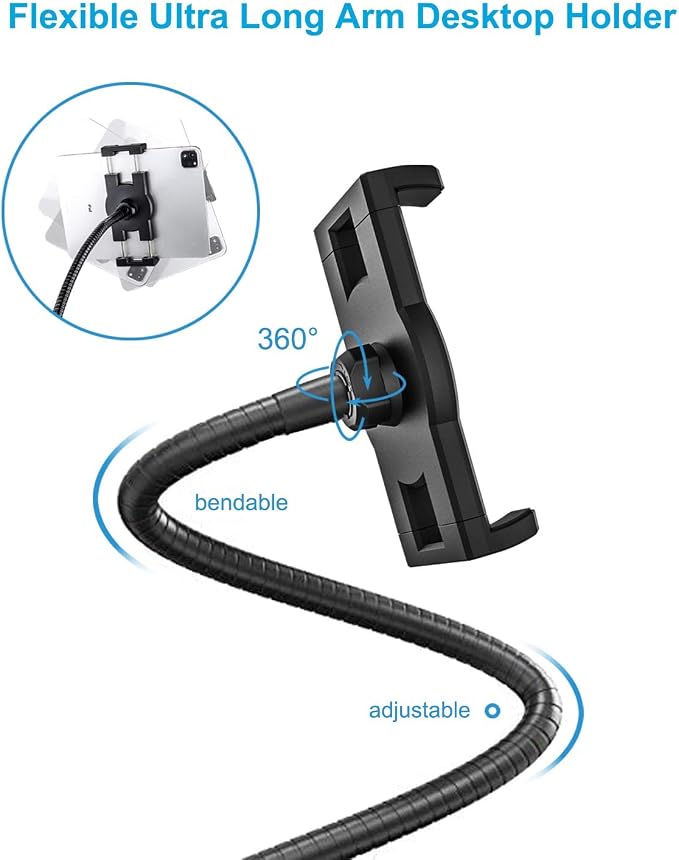 woleyi Gooseneck Tablet Holder Mount, Heavy Duty Desk/Bed Tablet Stand - Image 4