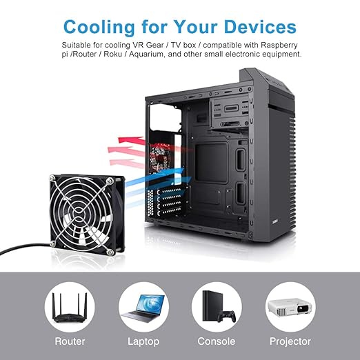 2 Packs Wathai 92mm x 25mm 90mm 5V USB Fan - Image 5