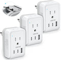 3 Pack European Travel Plug Adapter, VINTAR Foldable International Plug Adapter by VINTAR