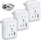 3 Pack European Travel Plug Adapter, VINTAR Foldable International Plug Adapter by VINTAR