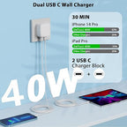 iPhone Charger Fast Charging, 40W Dual USB C Wall Charger Apple MFi Certified - Image 3