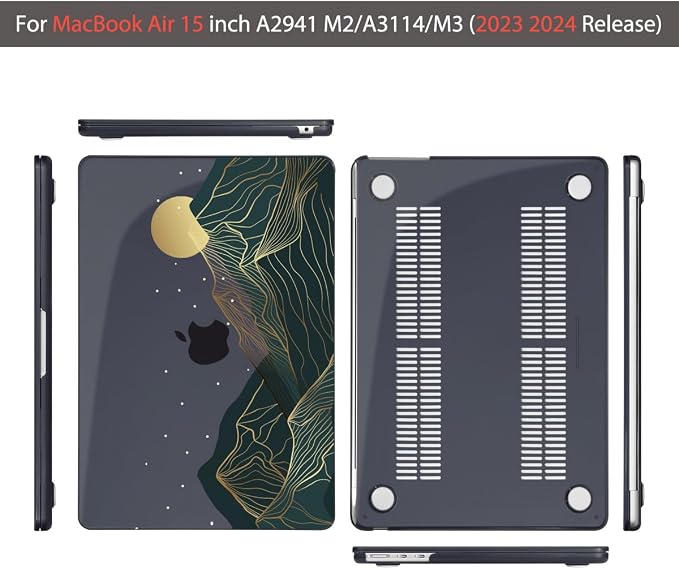 Teryeefi Compatible with MacBook Air 15 inch Case 2023 2024 A3114 A2941 with M3 - Image 6