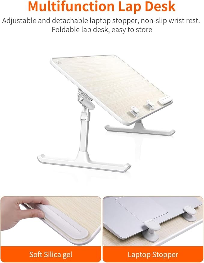 Laptop Desk for Bed, SAIJI Lap Desks Bed Trays for Eating Writing, Adjustable - Image 4