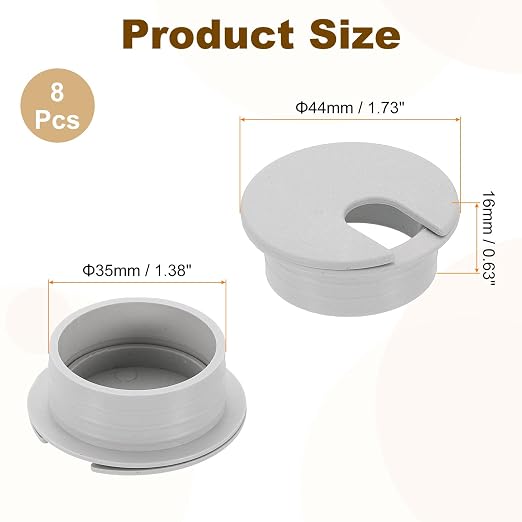 uxcell 8 Pcs 35mm Desk Grommet, Plastic Cable Hole Cover, Wire Cord Cable - Image 2