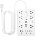 10 FT Flat Plug Surge Protector Power Strip, 11 Multiple AC Outlets by Unknown
