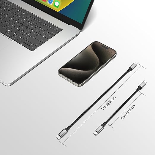 6inch USB C to USB C Cable 4Pack, 60W Short USB C Charger Cable, 0.5ft Type C - Image 7