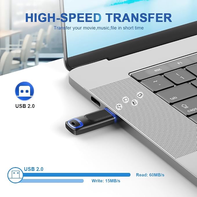 TOPESEL 64GB Flash Drive 5 Pack, USB 2.0 Thumb Drives High Speed Memory Stick - Image 2