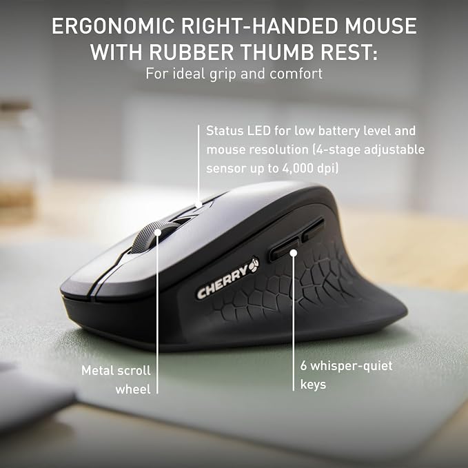 Cherry Stream Comfort Desktop Wireless Keyboard and Mouse | USB SX Scissors - Image 6
