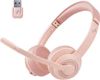 Wireless Headset with AI Noise Cancelling Microphone Bluetooth Headset by JIAMQISHI