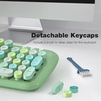 KNOWSQT Wireless Keyboard and Mouse Combo Pale Green - Image 5