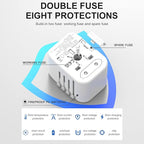 Universal International Power Travel Plug Adapter, 5 in 1 European Travel Plug - Image 4