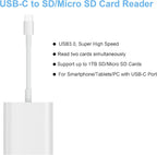USB C SD Card Reader for iPhone 15/Mac/iPad, USB 3.0 Type C to SD/Micro SD Card - Image 3