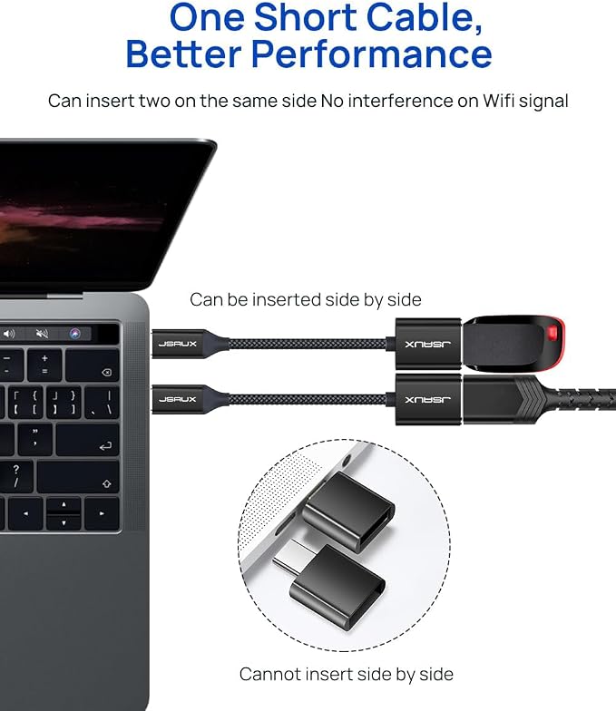 JSAUX USB C to USB 3.0 Adapter, Type C Male to USB Female OTG Cable Compatible - Image 2