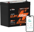 LiTime 12V 100Ah Xtra-Mini Bluetooth Small LiFePO4 Battery by LiTime