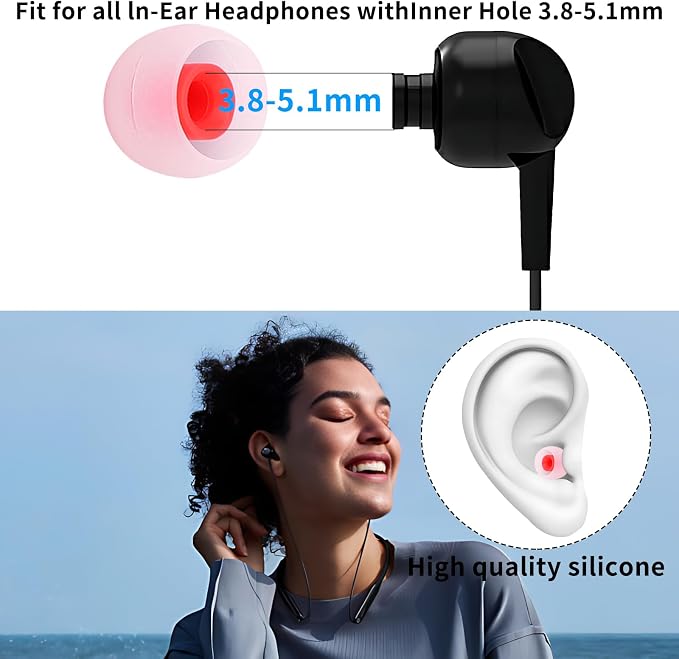 Earbud Tips Ear Bud Tips Soft Anti Slip Washable and Reusable Silicone - Image 4
