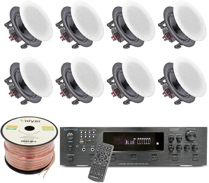 Vaiyer Home Audio System Kit, 6-Channel 6000 Watts Bluetooth Amplifier by Vaiyer