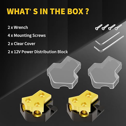 12V Power Distribution Block Car Audio 2 Way 0/2/4 Gauge in 4/6/8 Gauge Out - Image 7