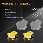 12V Power Distribution Block Car Audio 2 Way 0/2/4 Gauge in 4/6/8 Gauge Out - Image 7