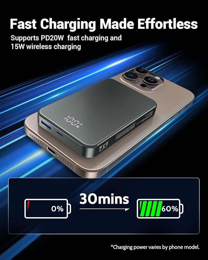 for Magsafe Portable Charger, Aluminum Alloy Small 10000mAh 20W PD Magnetic - Image 4