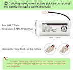 iMah BT162342/BT262342 2.4V 300mAh Ni-MH Cordless Phone Batteries Compatible - Image 4