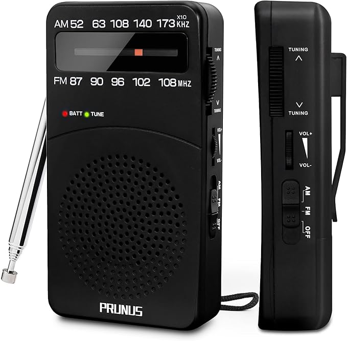PRUNUS J-166 Portable Radio AM FM, Battery Operated Radio by PRUNUS