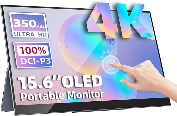 Portable Monitor OLED 15.6 Inch Touchscreen 4K UHD 3840X2160 100% DCI-P3 by Upperizon