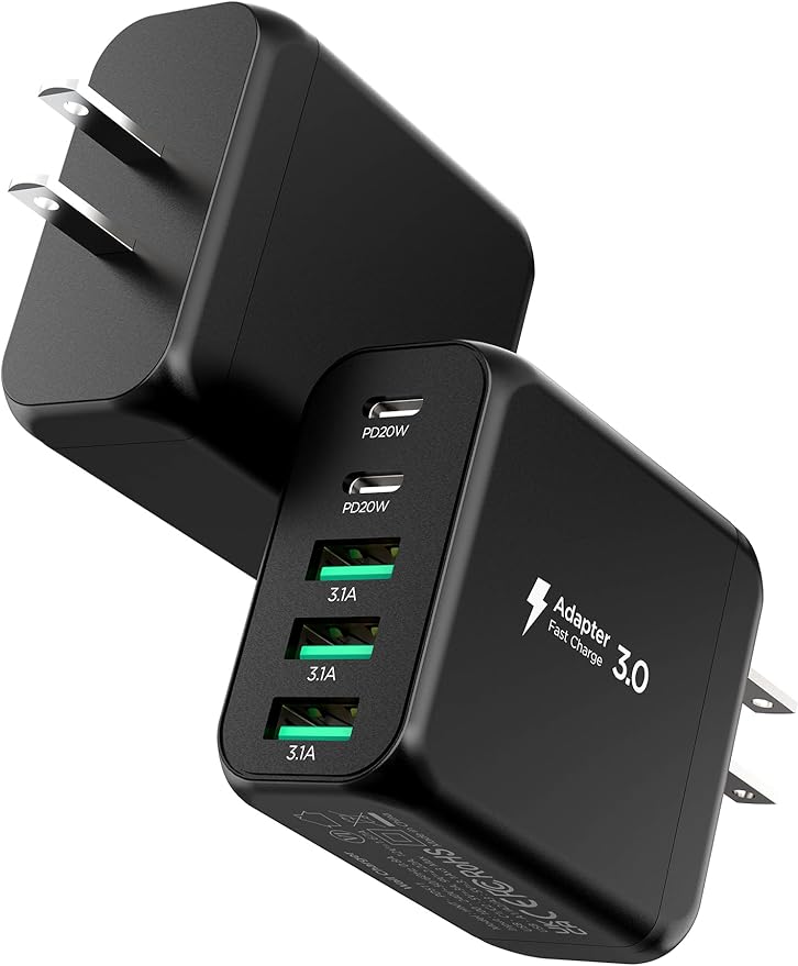 USB C Charger Block, Type C Charger Fast Charging, 50W 5-Port USB Wall Charger by EIZLXQ