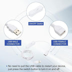 MECCANIXITY USB Cable with ON/Off Toggle Switch, USB Male to Female Extension - Image 3