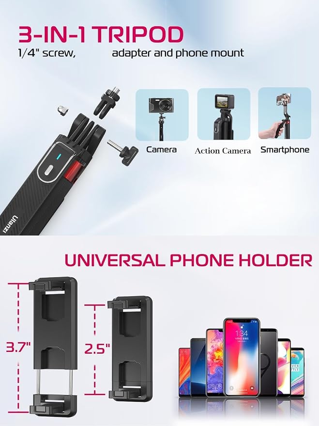 ULANZI MA09 Extendable Selfie Stick Tripod Stand - Image 2