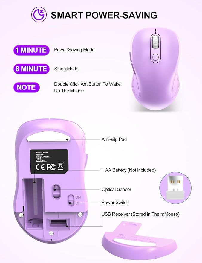 Trueque Wireless Mouse for Laptop, 2.4GHz Ergonomic Computer Mouse - Image 9