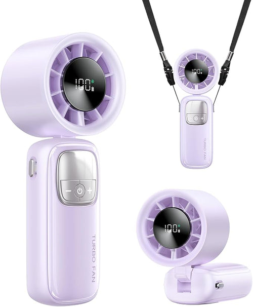 3-in-1 Portable Handheld Turbo Fan-100 Speeds, 11000 RPM, 10Hrs Cooling by KIMMOO