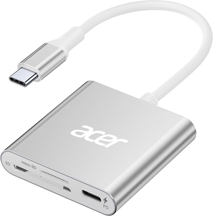 Acer SD 4.0 Card Reader, UHS-II Micro SD Reader USB C, Dual Slot Type C Memory by Acer