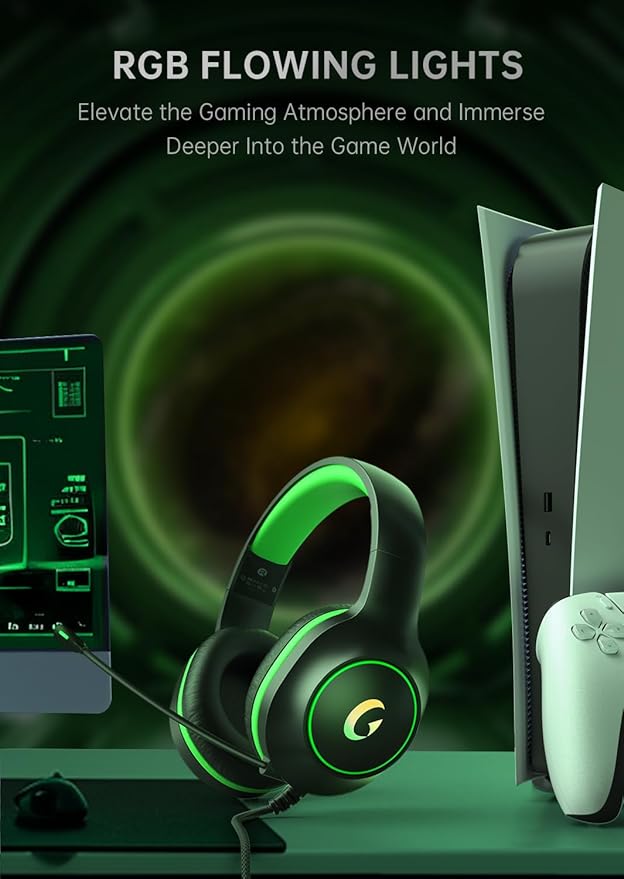 CM7002 Gaming Headset for PS5, Xbox Series, Surround Sound RGB Gaming Headphones - Image 3