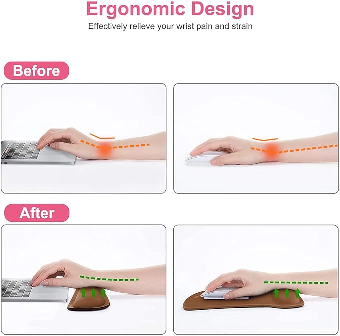 MOSISO Wrist Rest Support for Mouse Pad & Keyboard Set, Ergonomic Mousepad - Image 3