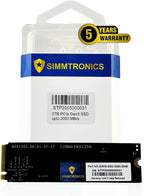 2TB PCIe 3.0 NVMe M.2 SSD | Up to 3500/3000MB/s Read/Write | DRAM Cache by Simmtronics