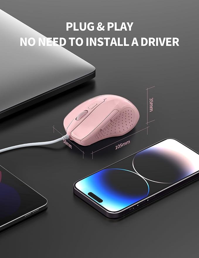 TECKNET Wired Mouse, 6-Button Corded - Image 6