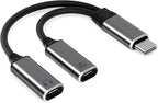 USB C Splitter，2 in 1 USB C Headphone and Charger Adapter Audio Dongle Cable by Unknown
