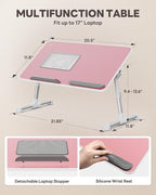 Laptop Desk for Bed with Cooling Fan, SAIJI Height & Angle Adjustable Laptop - Image 2