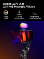 Gimbal stabilizer for Smartphone, Gesture Control/face Tracking, Magnetic Fill - Image 2