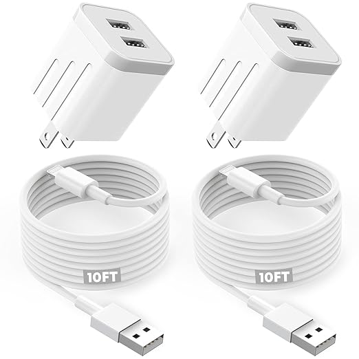 iPhone Fast Charger, Fast Adapter i Phone 2Pack Dual Port USB Wall Charger by Unknown