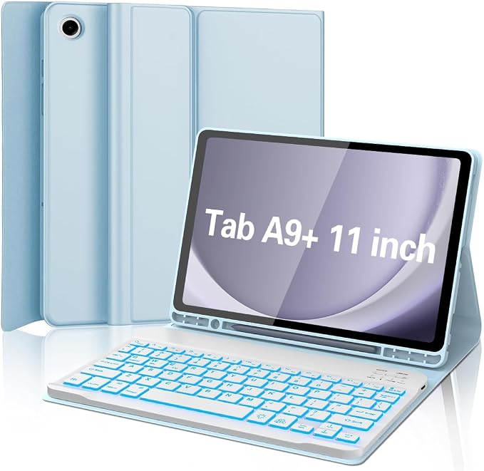 Keyboard Case for Samsung Galaxy Tab A9 Plus 5G 11 inch 2023, 7 Color Backlit by Unknown