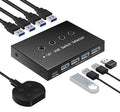 USB 3.0 Switch 4 Computers 3 Computers Keyboard Mouse, 4 Port USB Switcher by newiedkvm