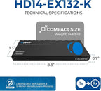 OREI 1x4 HDMI Extender Splitter Multiple Over Single Cable CAT6/7 1080P - Image 5