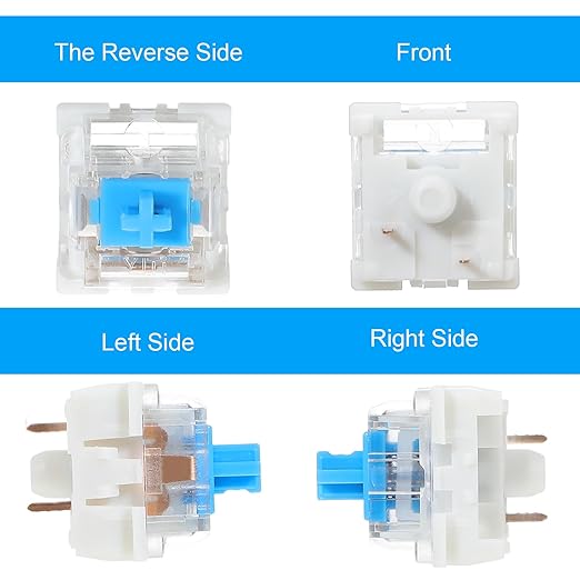 Sibba 60 Pcs Mechanical Keyboard Switches 3 Pin Blue Keyboard Clicker - Image 3