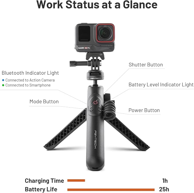 PGYTECH CapLock MantisPod Power, 5000mAh Battery Grip Handle Mount - Image 4