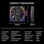Jungle Leopard Galaxy 120mm PC Reverse Blade Case Fans, ARGB and PWM Cooling - Image 6